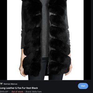 Fox fur and leather vest